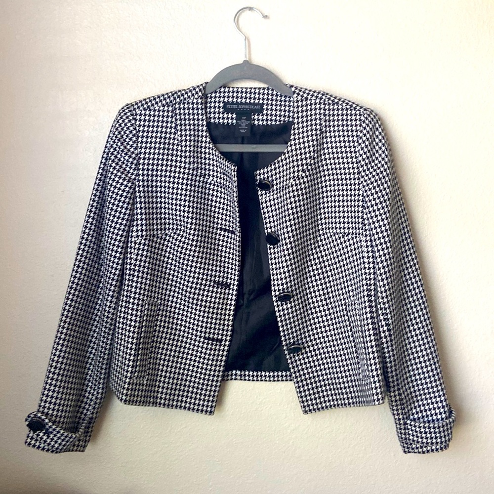 Petite Sophisticate vintage houndstooth blazer